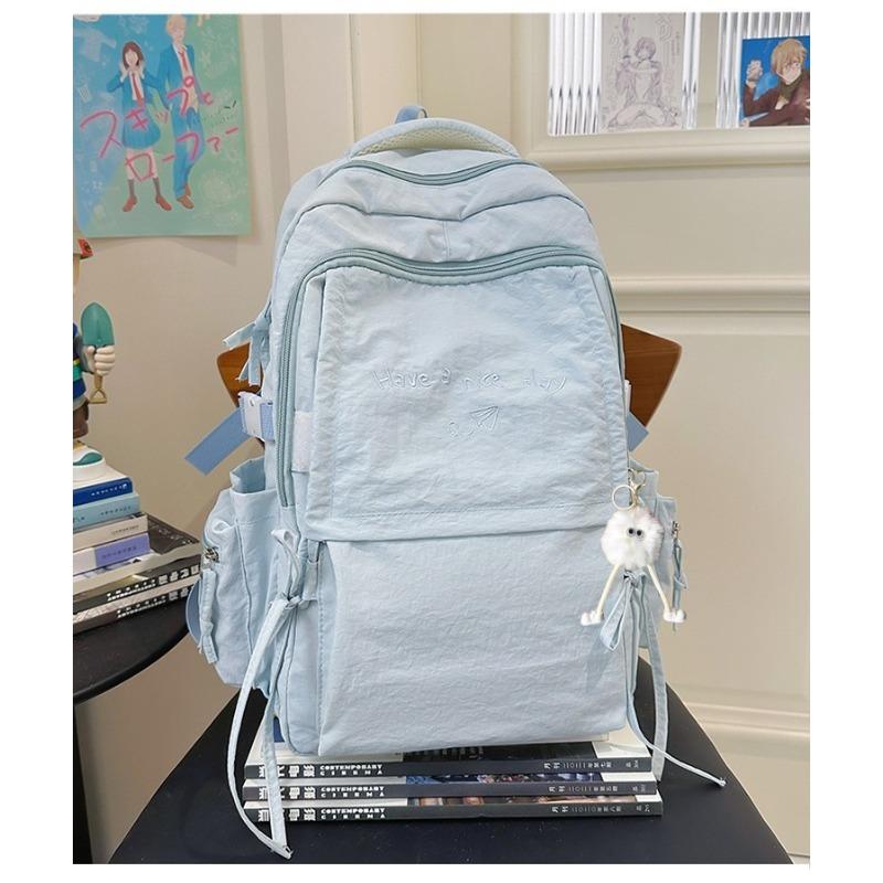 Japanese Style Light Solid Color Backpack Outdoor Travel Large Capacity Backpack Casual Versatile College Student Commuting Schoolbag
