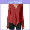 Elegant Womens Summer Casual Long Sleeve Loose Chiffon T-shirt Blouse For All Sizes