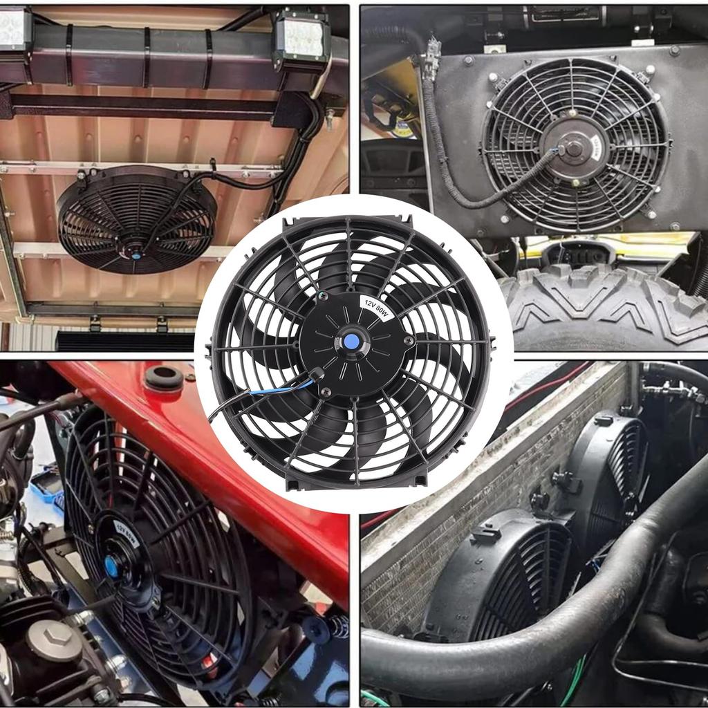 VVORHSBELL [High Airflow] Universal Electric Engine Cooling Fan, 12-inch Radiator, Push-Pull Type, 12V, Slim, Engine Cooling Radiator/Intercooler (12-