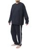 One Colors Men's Plus Size Stretch Cardboard Fabric Lightweight Sweatshirt, Crew Neck, and Easy Pants, Size 3L, Navy