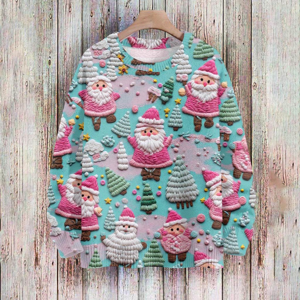 Christmas Sweatshirts For Women Knit Sweater Cute Shirt Fall Crewneck Pullover Tops