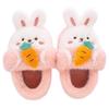 Children's Cute Rabbit Non-Slip Plush Slippers - Warm, Thick Sole, Heel-Covered, Available In Small, Medium, Large.