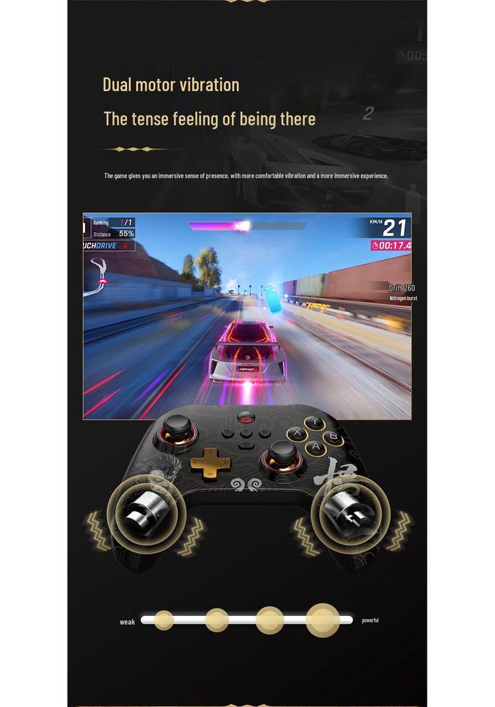 Black Goku Wireless Game Controller for iOS/Android/Switch/PC - Z03DP Hall Effect Joystick