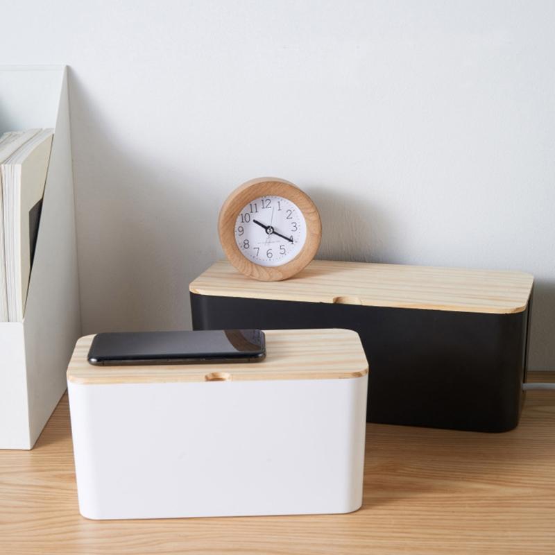 Elegant Cord Management Container Large Capacity Socket Organizer Power Strips Cables Storage Solution for Home Desk