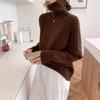 Women's Korean Solid Color Turtleneck Pullover Sweater - 2026 Autumn/Winter Soft Knit Base Layer