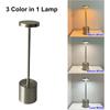 Nordic Style Cordless LED Table Lamp Alloy Body Touch Switch 3 Colors Rechargeable Perfect for Home Bar Restaurant Ambian