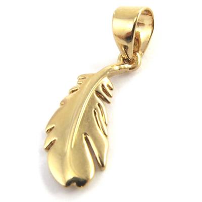 [M8757] - Gold Plated Pendant 'Feather'