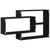 Wall Shelf Oak Black 104 x 20 x 58.5 cm Engineered Wood