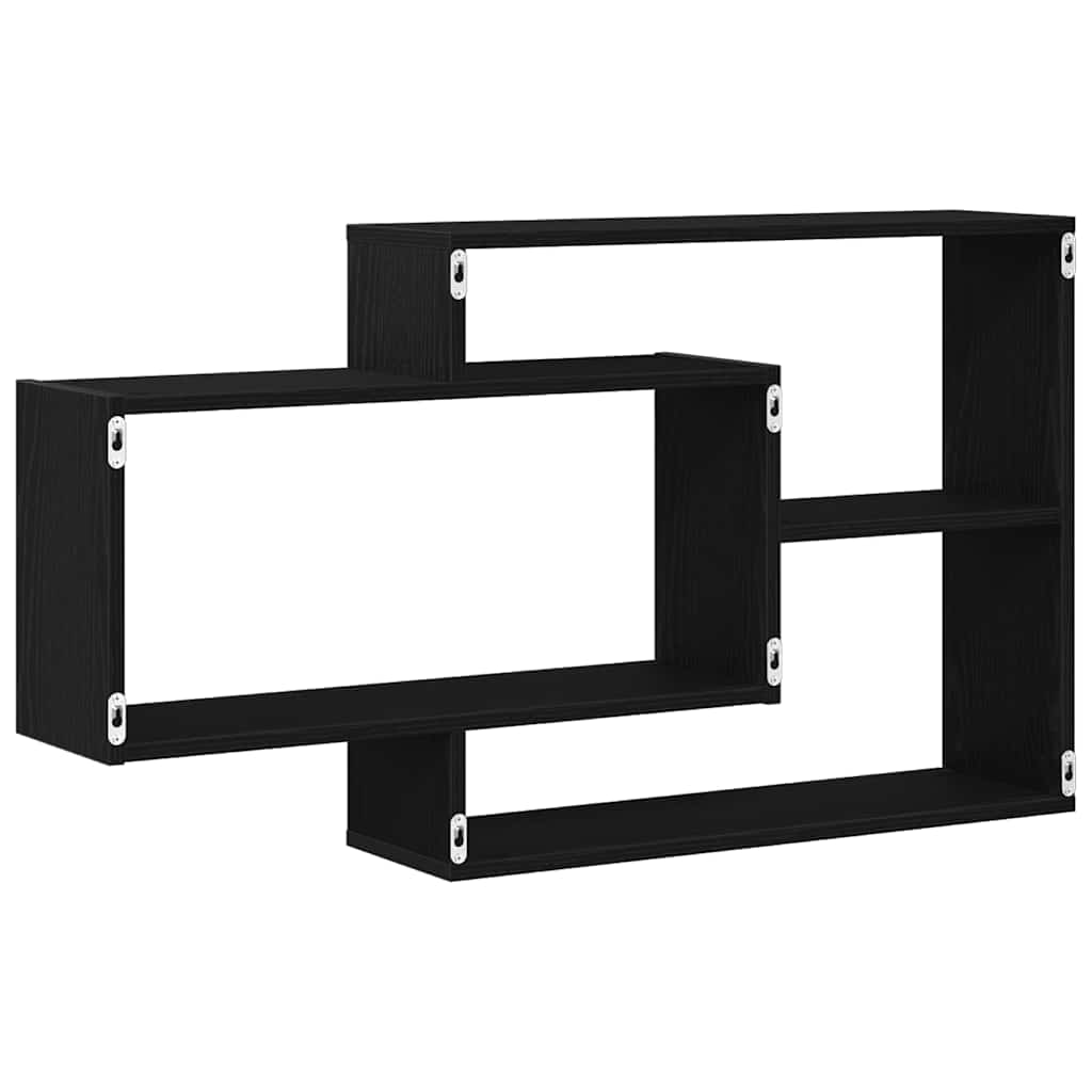 Wall Shelf Oak Black 104 x 20 x 58.5 cm Engineered Wood