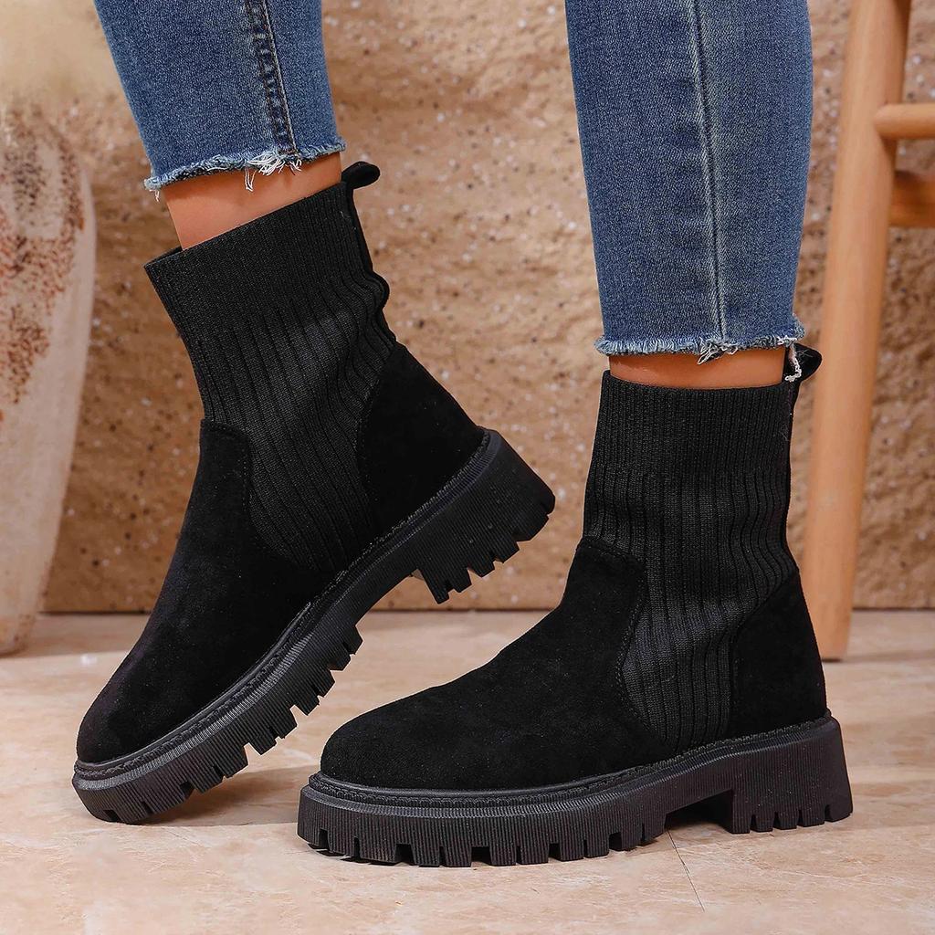 Nowe Damskie Buty Luksusowe Wsuwane Buty na Platformie Damskie Wygodne Outdoorowe Buty Projektanckie Moda Jesień Zima Botki