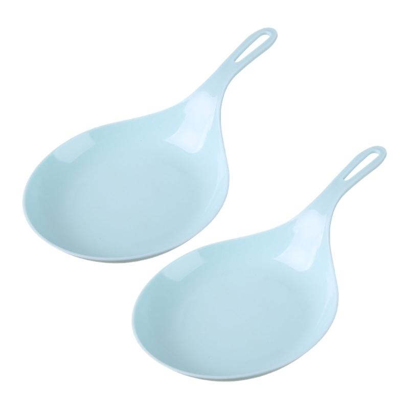 2Pcs Appetizer Eating Tray Handheld Dish Fried Chicken Snacks Plate Large Spoon Tray Fruit Dessert Cake Platter Easy Use