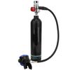 1L Diving Small Cylinder Rebreather with Pure Metal Secondary Breathing Valve Heads Black Diving Equipment
