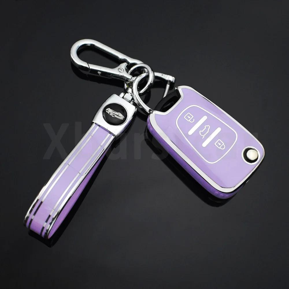 For Hyundai I20 I30 Ix20 Ix35 Elantra Accent Soft Tpu Car Flip Key Case Cover Car Key Protection Shell Auto Interior Accessories