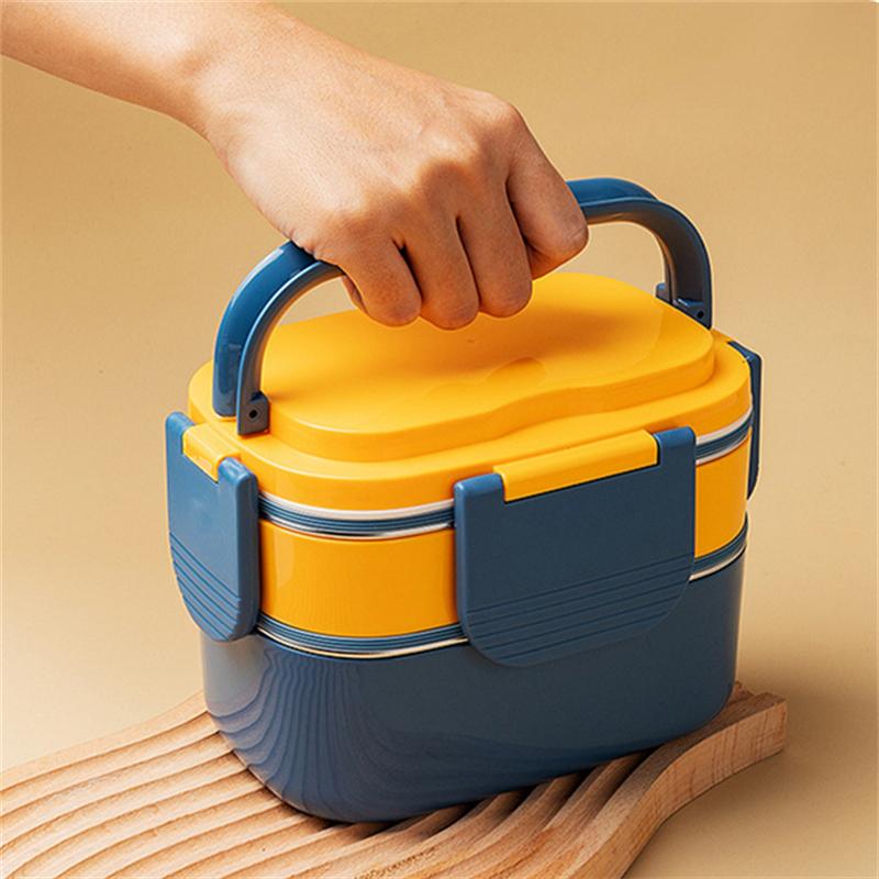 Double-Layer Lunch Box Portable Compartment Fruit Food Container Stainless Steel Microwave Bento Box Portable Picnic Fresh Boxes
