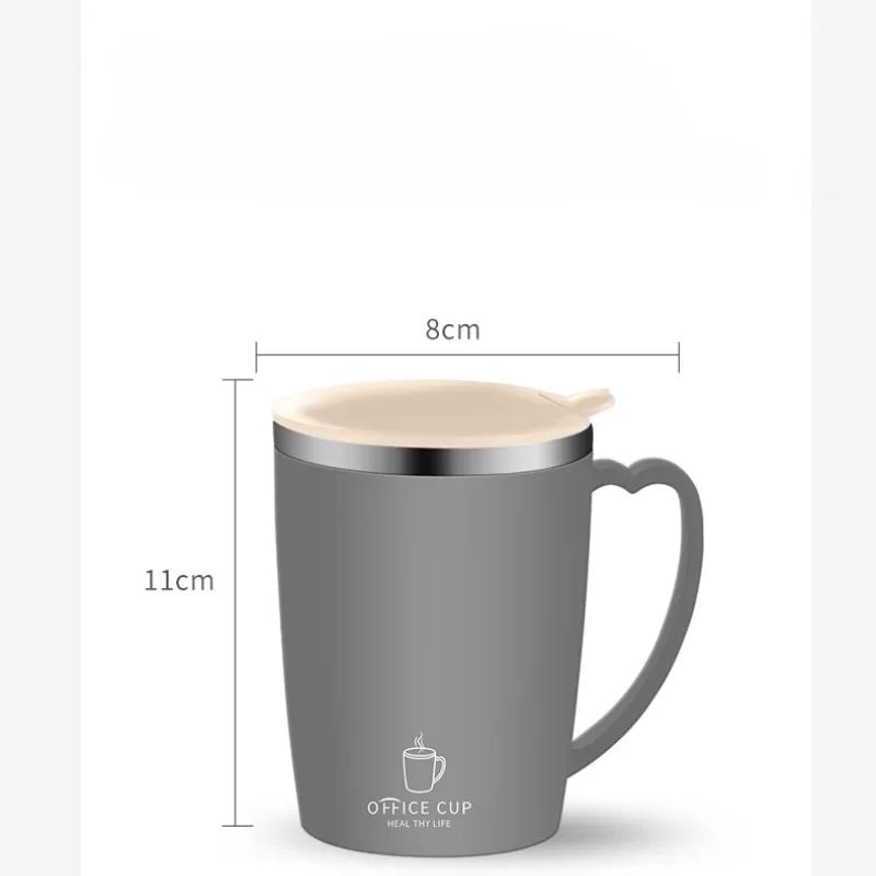 350ml vakuový hrnek přenosný izolovaný hrnek pro venkovní cestování dvojitá stěna z nerezové oceli kávový hrnek s rukojetí a víkem