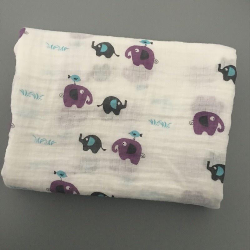 120*120 cm Dubbellagers babygazefilt Inslagna handduksfiltar