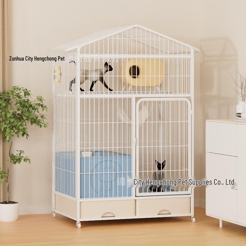 Extra-Large Multi-Layer Indoor Cat Villa with Integrated Toilet