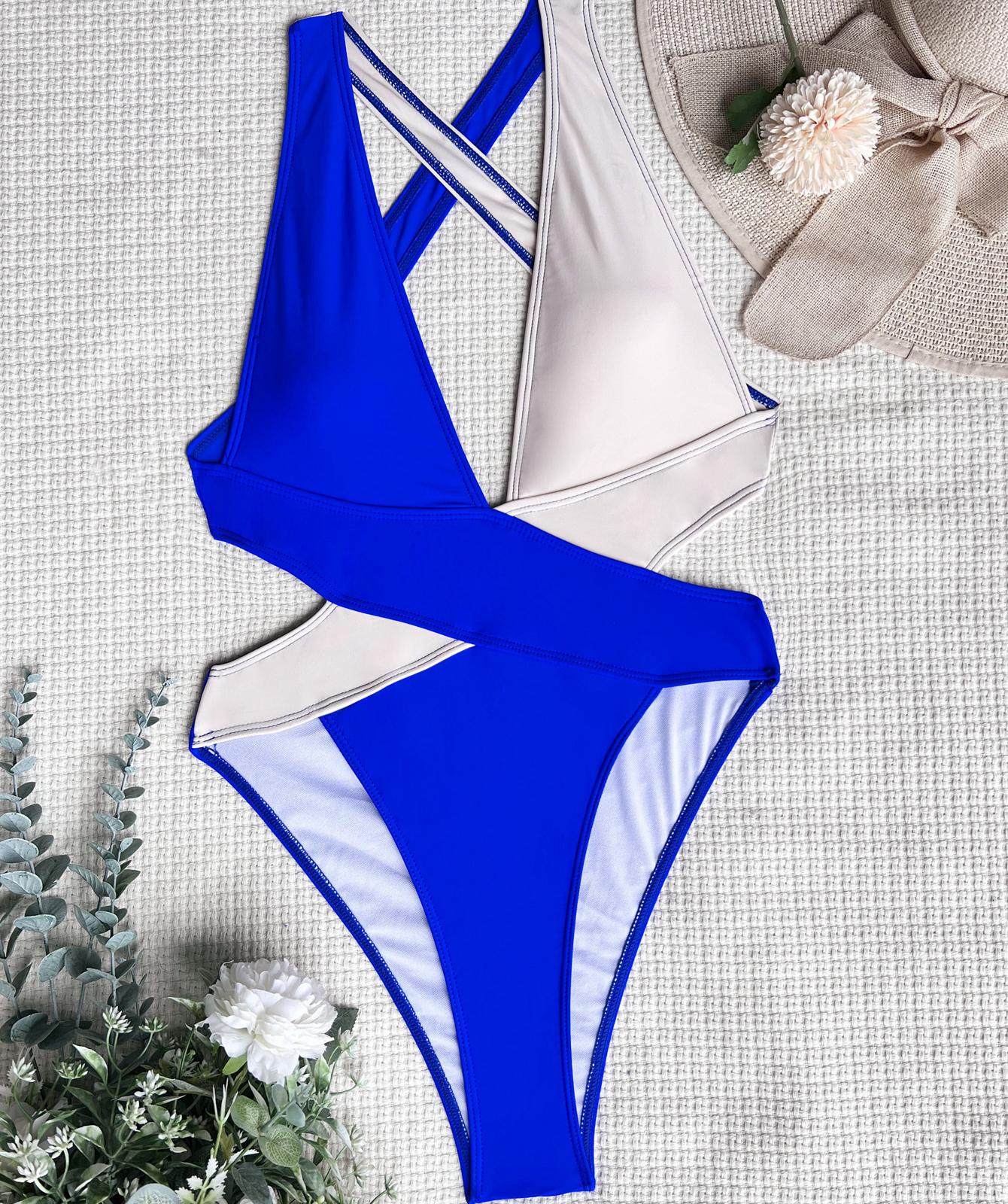 

Женский купальник с цветными блоками, цельный сексуальный бикини с вырезом, бразильская пляжная одежда, 6 цветов L абрикосовый