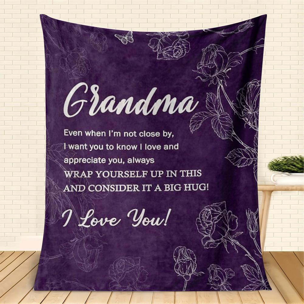 1PC Gift Blanket throw for Mama Grandma Anniversary Birthday Gifts I Love you Presents Festival Gifts Soft Warm all season use