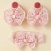 2Pcs/Set Newborn Baby Socks Bow Headband Set Beauty Infant Toddler Girls Lace Bowknot Elastic Hairband Soft Anti-slip Girls Sock