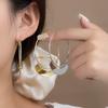 New Exaggerated Metal Geometric Round Hoop Earrings for Women Trendy Gold Silver Color Smooth Fan Shaped Earrings Jewelry Gifts