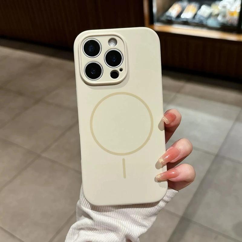 For  Liquid Silicone Phone Cases For For Iphone 17 16 1 14 13 12 Pro Max 16 Plus Air Case Magnetic Wireless Charging Cover