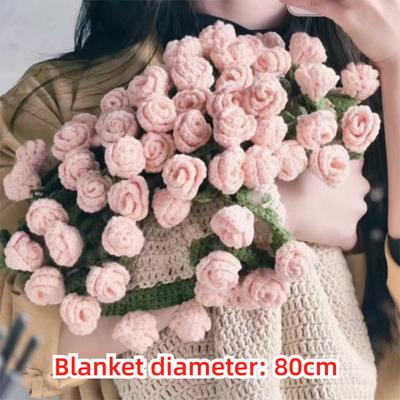 DIY Rose Bouquet Blankets 110cm Handmade Crocheted Blanket Material Package Lily of The Valley Blanket Gift Not Finished Product
