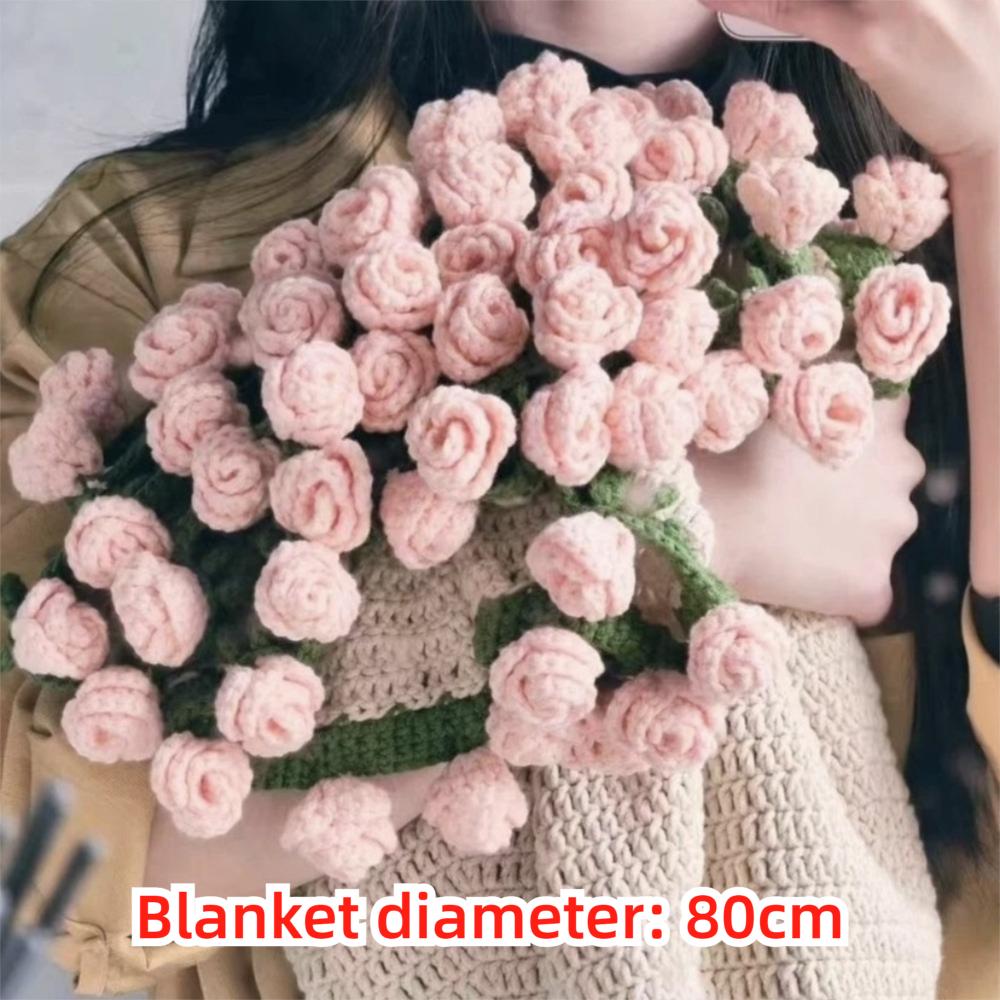 DIY Rose Bouquet Blankets 110cm Handmade Crocheted Blanket Material Package Lily of The Valley Blanket Gift Not Finished Product