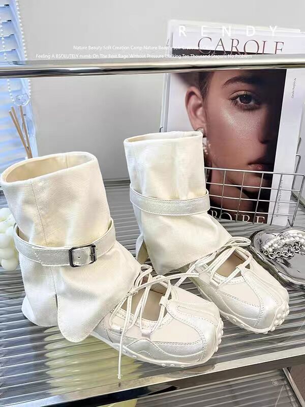 

Ballet style moral training shoes women s 2025 summer new popular shoes fashion inner heightening pile boots 40