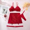 Toucheart Fancy Hot Lingerie Panty with Bodycon Dress Patchwork Embroidery Lace Floral Slim High Waisted Seductive Underwear Set
