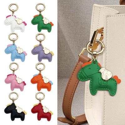 Portachiavi Cavallo Ecopelle Design Cartone Animato Anno del Cavallo Portachiavi Borse Telefoni Auto Accessori Versatili