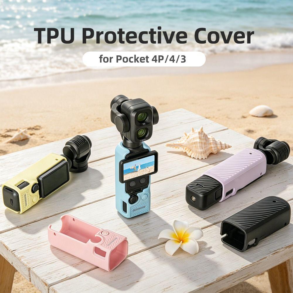 TPU Protective Case Anti-Scratch Anti-Drop Camera Body Cover Heat Dissipation Sleeve Shell for DJI Osmo Pocket 4P/4/3