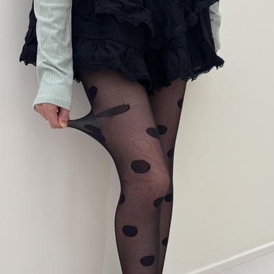 Plus Size Retro Polka Dot Stockings: Stylish & Slimming Spring/Autumn Pantyhose for Women