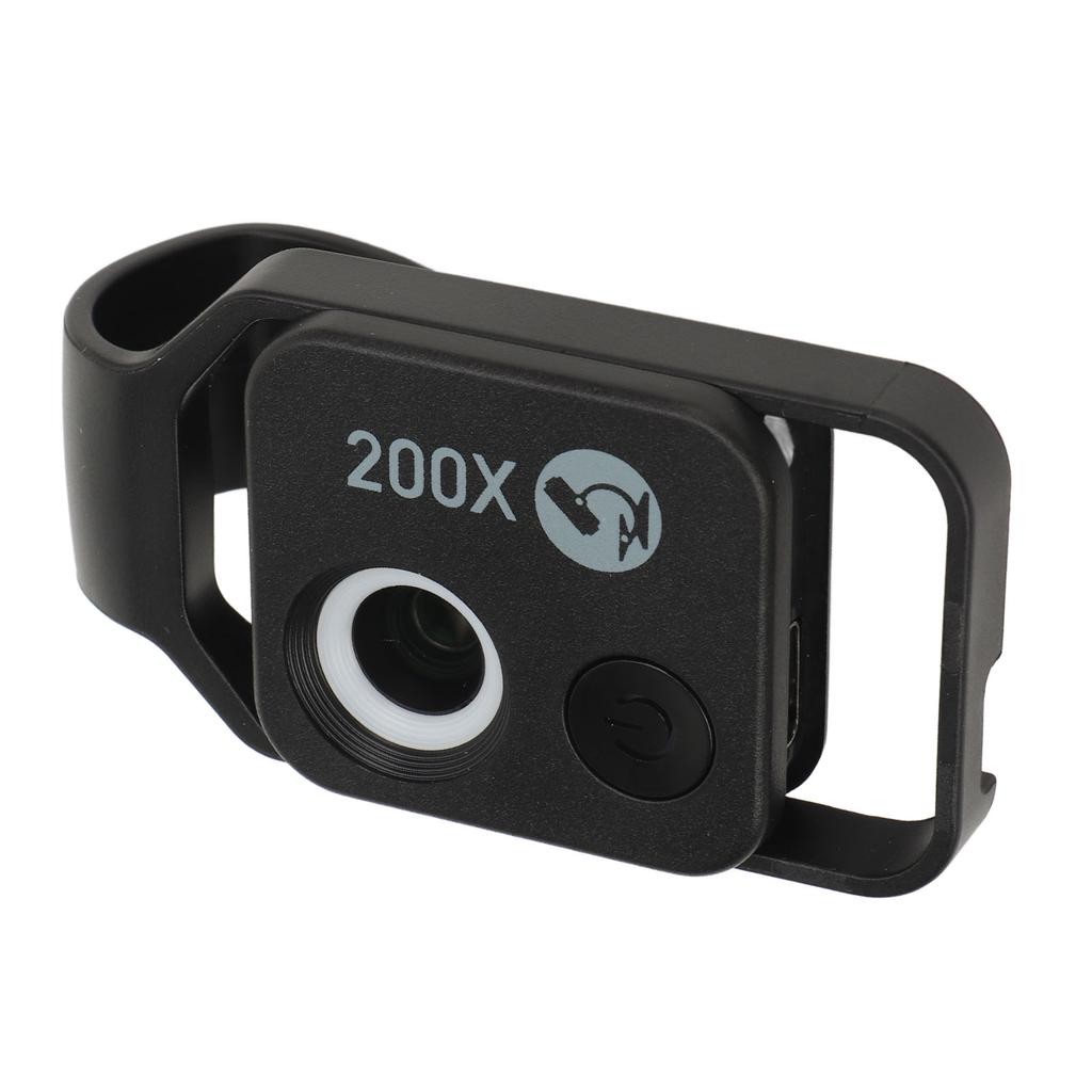 200X HD Pocket Microscope with CPL Lens Cell Phone Clip Microscope for Teaching Experiment Built In