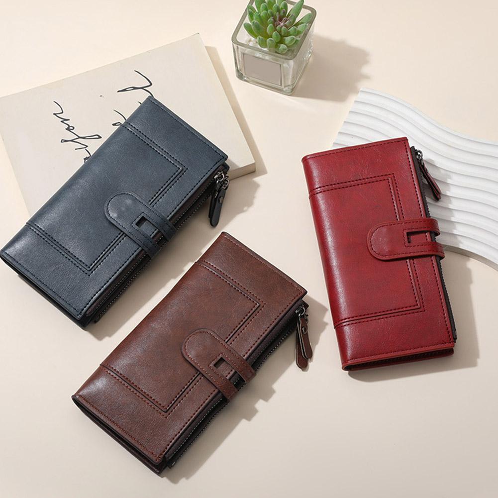 Fashionable New Women's Long Wallet, European and American Fashion Phone Bag, PU Leather Multi Card Carrying Bag