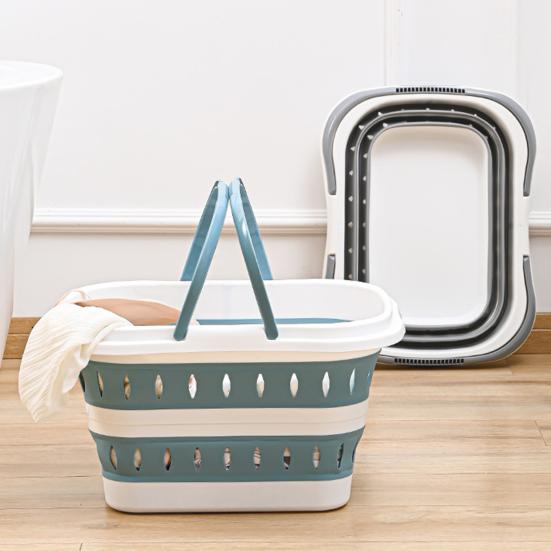 Yousheng Storage Basket Portable Folding Plastic Bath Caddy with Handle Large Capacity Strong Load-bearing Travel Bathroom Organizer