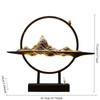 1Set Chinese Style Mountain Waterfall Ceramic Backflow Incense Burner Round LED Light Home Decor (Without Incense)