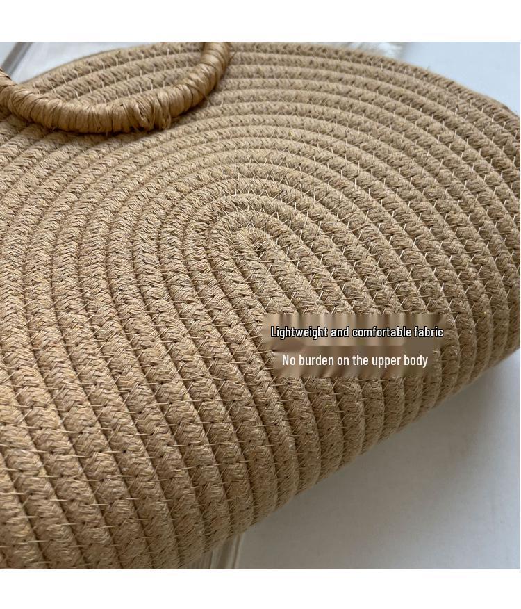 Korean Style Women's Handbag: 2026 Summer Woven Cotton Rope Tote
