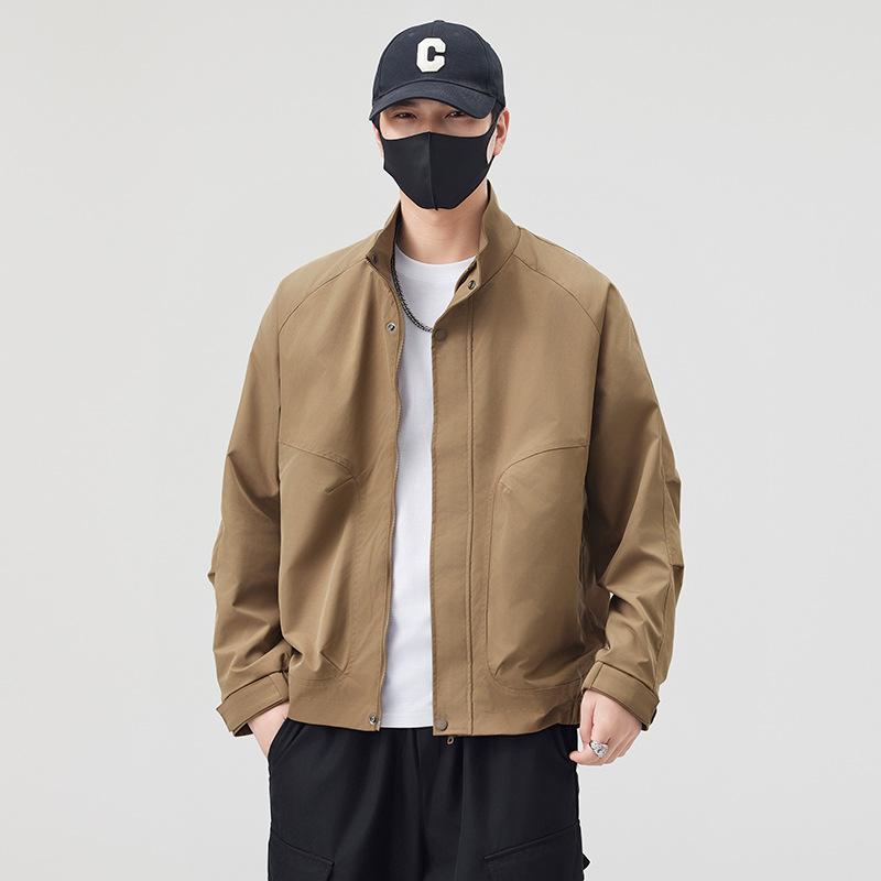 Jacket Youth New Fashion Versatile High Quality Ruffian Handsome Simple Spring And Autumn Stand-Up Collar Jacket Top Trendy Men