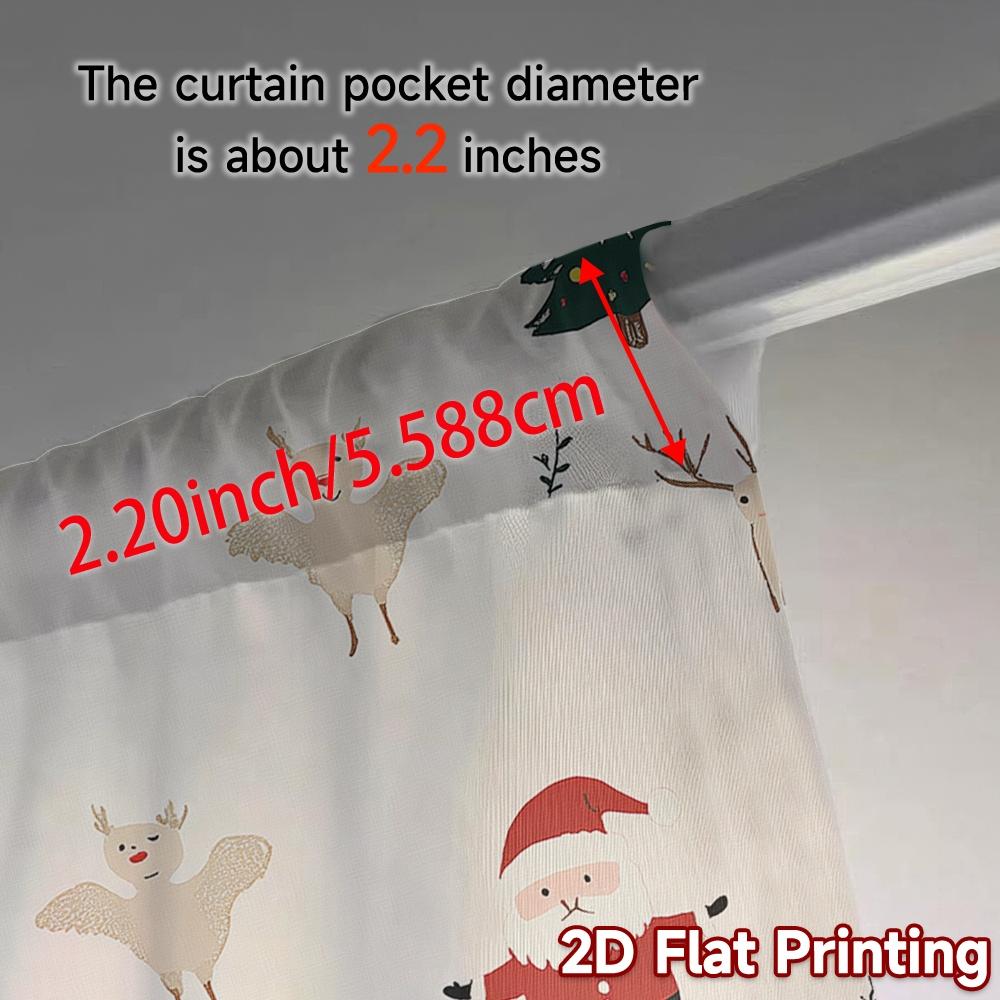 2pcs,Curtains Cute Christmas Tree Angel Reindeer Santa (3) Fashionable Popular Curtains Versatile Polyester Fabric Curtains All