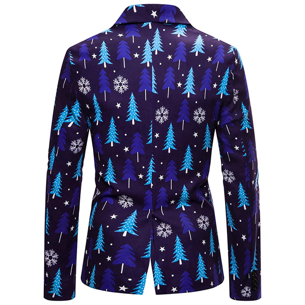 Men's Autumn And Winter New Fashion Casual Christmas Printing Long Sleeve Suit
