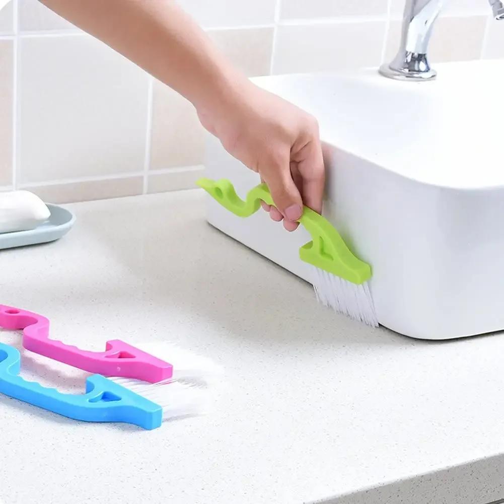 2-in-1 Windows Gap Cleaning Brush & Flat Shovel, Household Cleaning Tool for Kitchen, Bathroom, Toilet