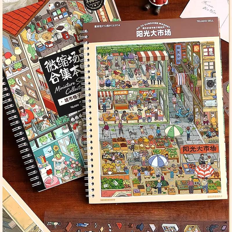 Herr. Papier Miniatur Szenen Sammlungsbuch 9.0 3D Puppenhaus Aufkleber DIY Kreativ Entspannend Gehirnjogging Basteln für Journal