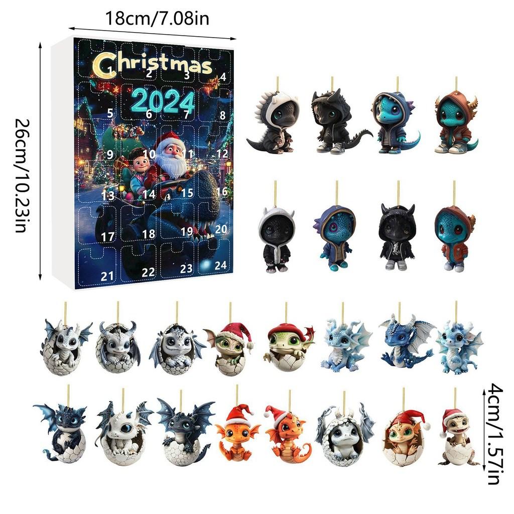 Christmas Countdown Dragon Acrylic Mini Ornament Gift For Holiday Decor