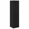Highboard In Black Oak Look 35 X 37 X 142 Cm Engineered Wood