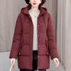 Plus Size XL-5XL Middle Age Woman Winter Long Coats Hooded Elegant Loose Thick Warm Embroidery Parkas Female Jacket