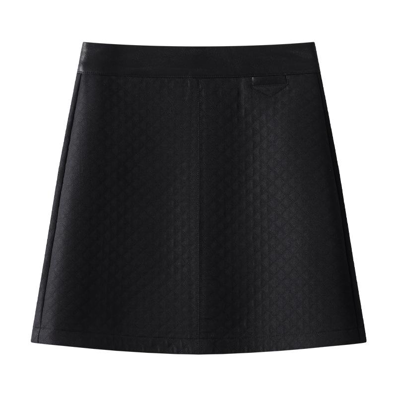 

Женская юбка миди из хаки замши с леопардовым принтом из шерсти - Новый осенне-зимний А-силуэт облегающего кроя 2XL