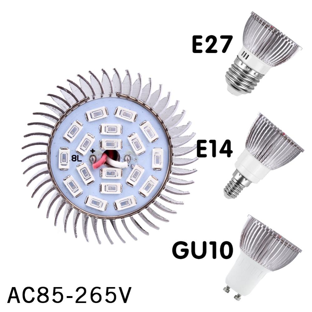Full Spectrum Cfl LED Grow Light Lampada E27 E14 MR16 GU10 IR UV Indoor Plant Lamp Flowering Hydroponics System Garden AC85-265V