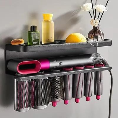 Soporte de pared para secador de pelo, estante Dyson Airwrap, soporte para rizador de pelo, soporte para secador, artículos de maquillaje, soporte para Dyson, organizador de baño