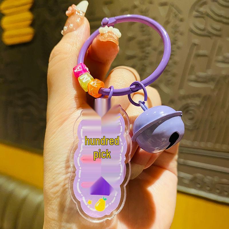 Cartoon Acrylic Blessing Word Keychain Pendant - Irregular Shape, Ideal for Students & Small Gifts